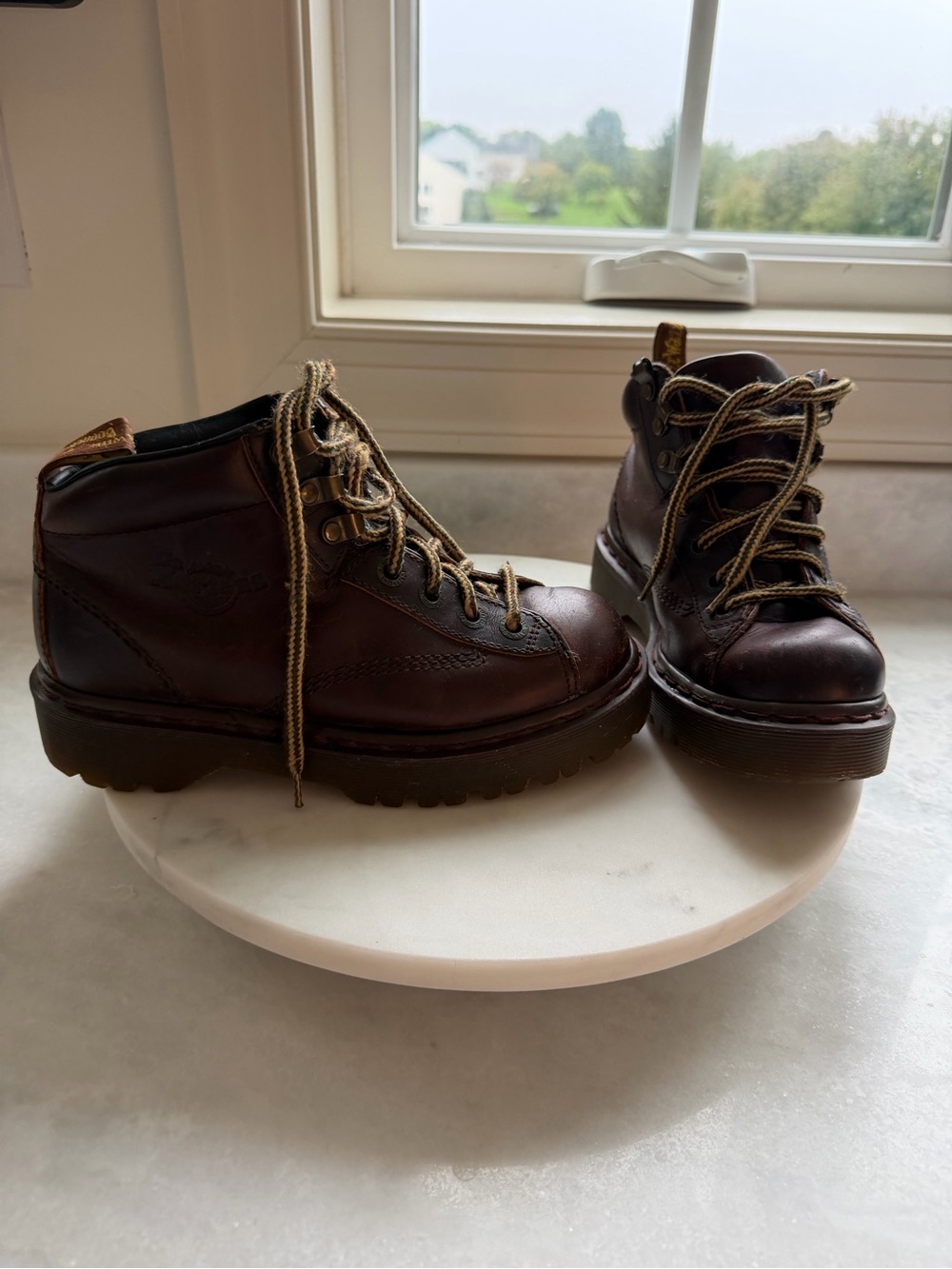 Vintage Dr. Martens 8287 Brown Leather Monkey Boots Made in England US 6